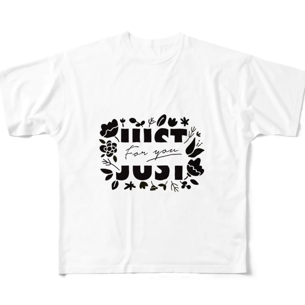 by.lettersのじゃすとふぉーゆー。くろ フルグラフィックTシャツ