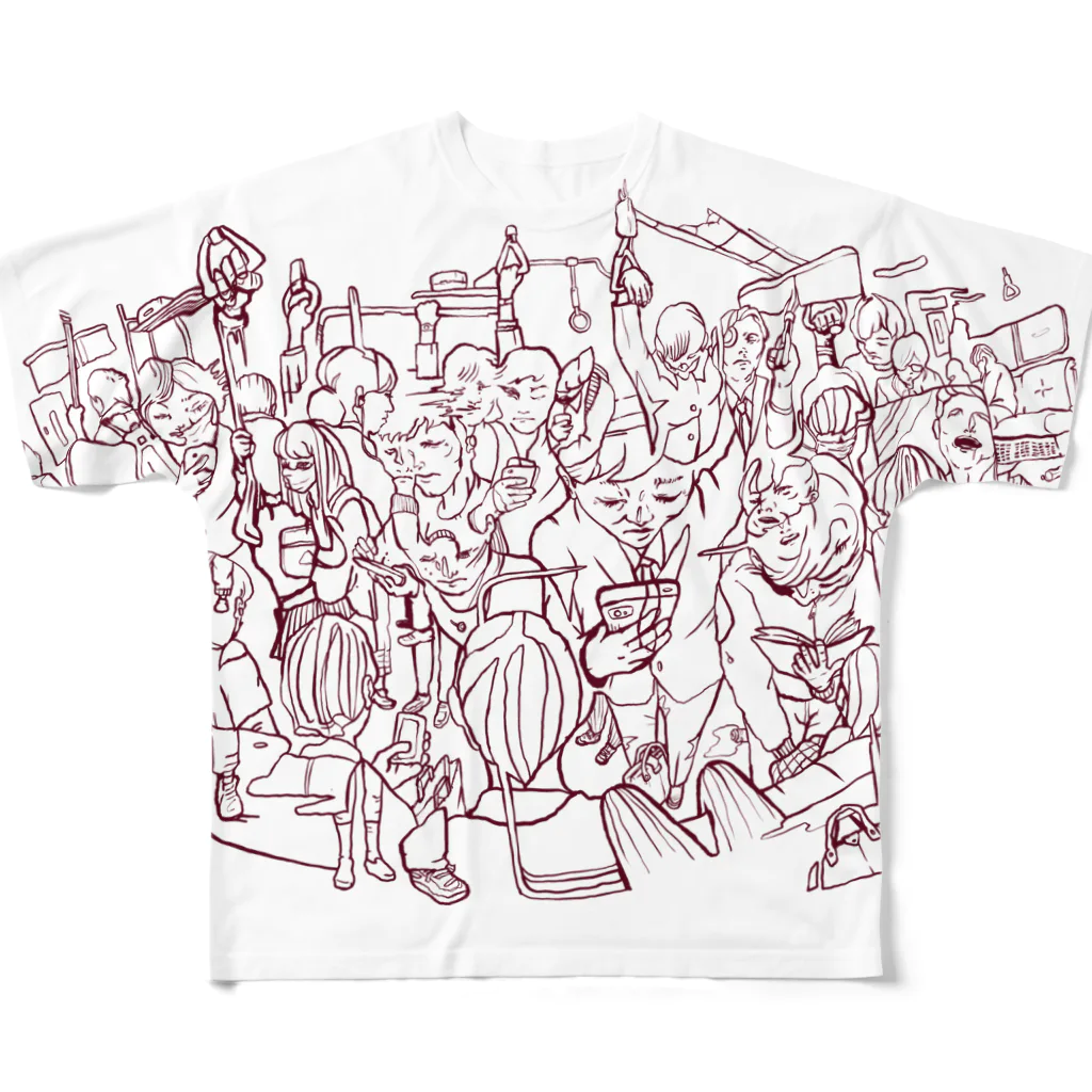 futakineの満員電車 All-Over Print T-Shirt