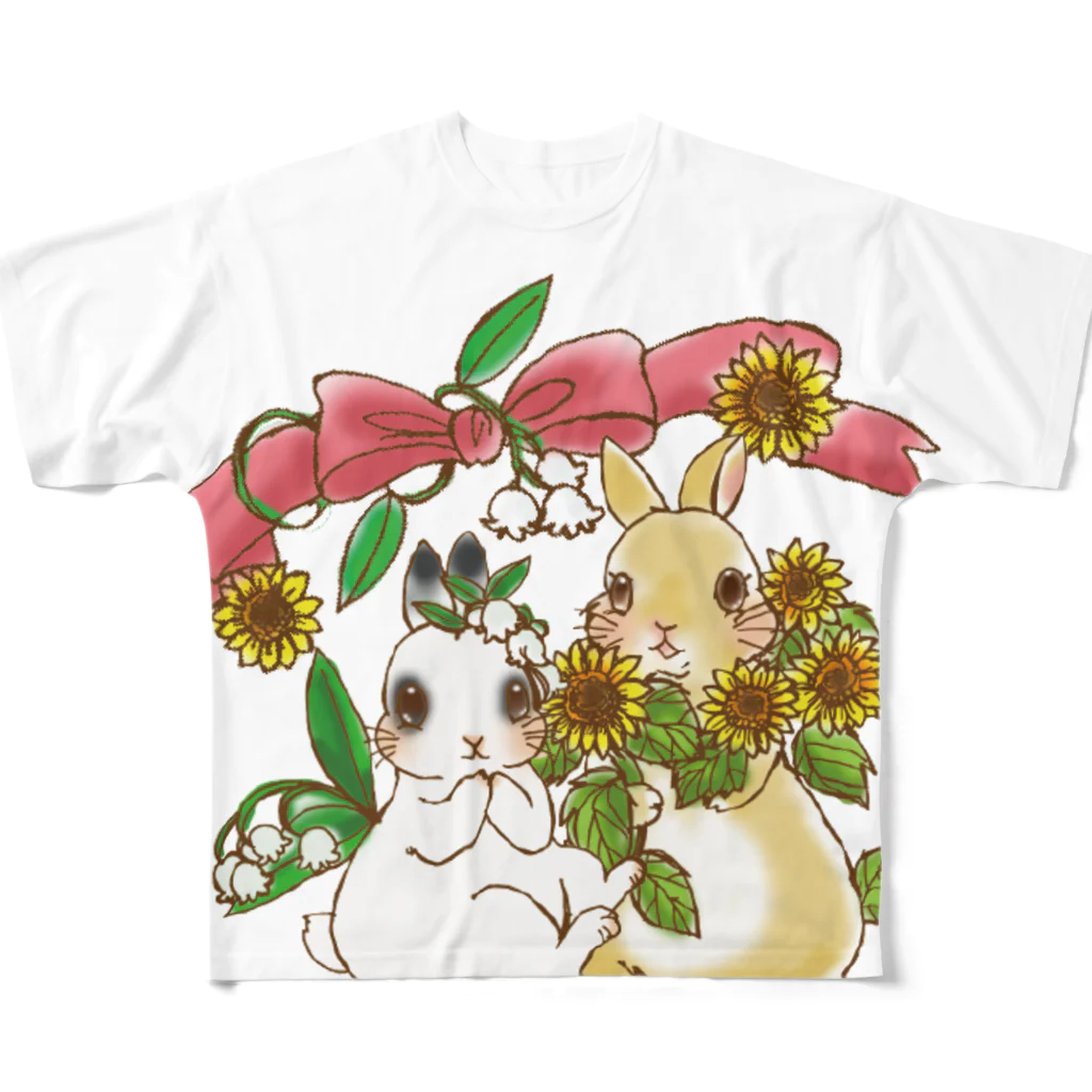 アトリエねぎやまのココアちゃんとミルクちゃん All-Over Print T-Shirt