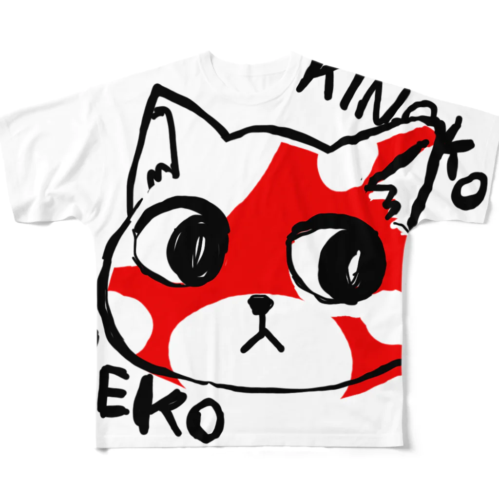 ののきのこ＊のKINOKO NEKO フルグラフィックTシャツ