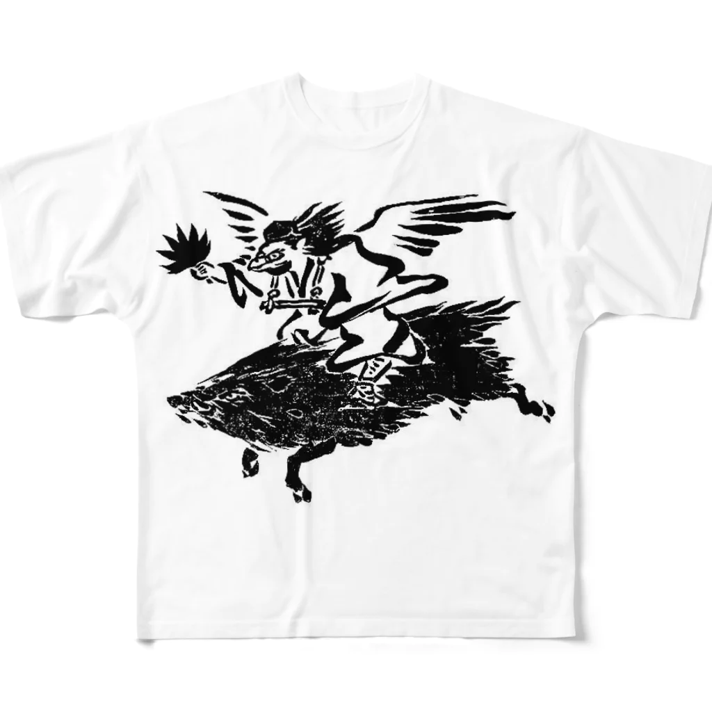 tuge9999の烏天狗 猪 亥年 All-Over Print T-Shirt