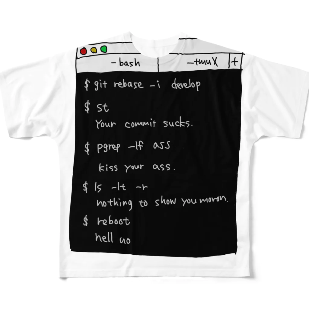 株式会社スガノワークスのbad terminal フルグラフィックTシャツ