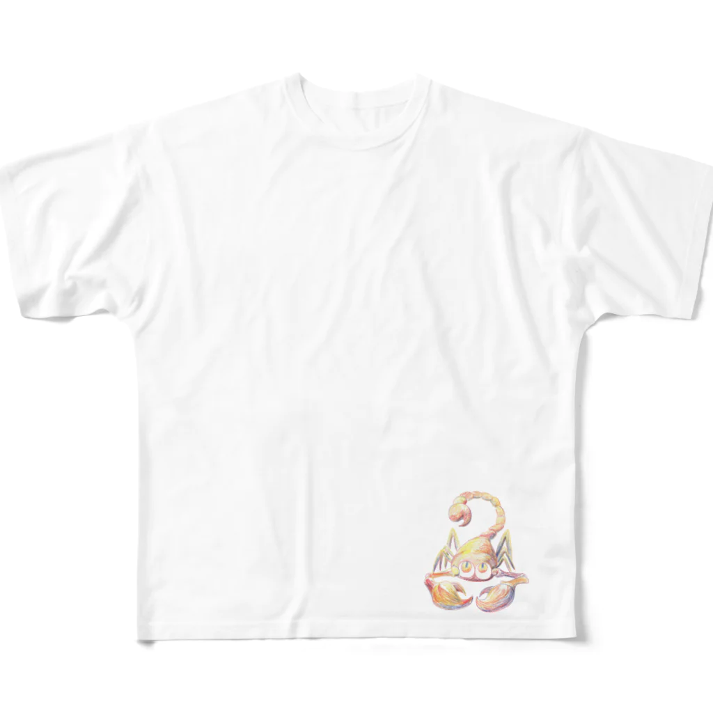 Usapiaの虹色スコーピオン フルグラフィックTシャツ