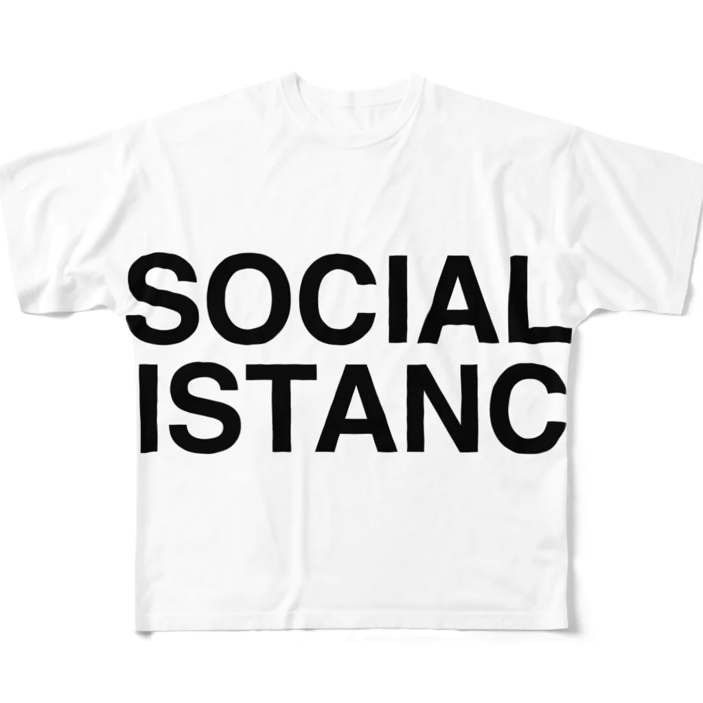 TOKYO LOGOSHOP 東京ロゴショップのSOCIAL DISTANCE-ソーシャルディスタンス- フルグラフィックTシャツ