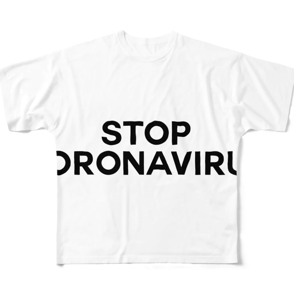 TOKYO LOGOSHOP 東京ロゴショップのSTOP CORONAVIRUS-ストップ コロナウイルス- All-Over Print T-Shirt