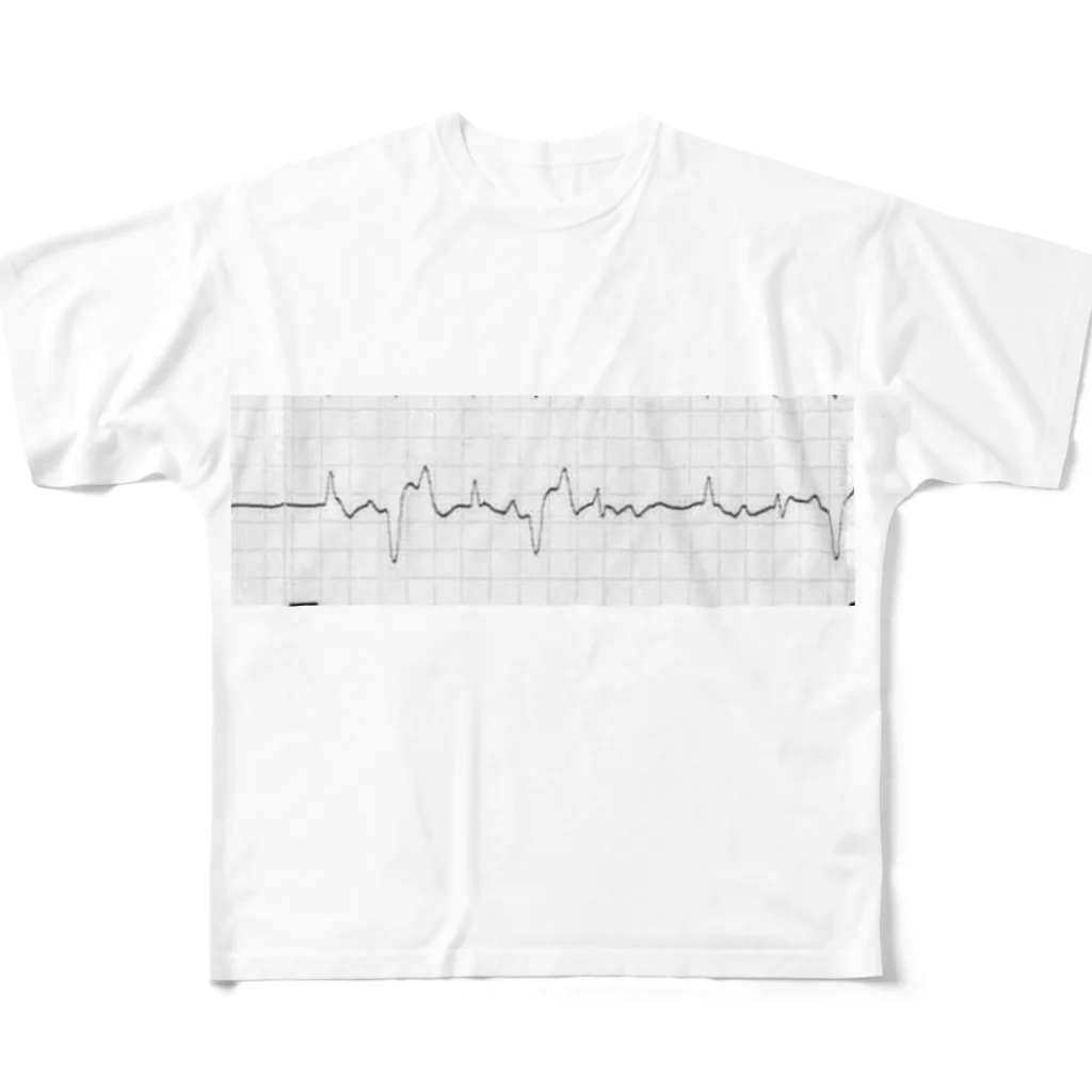Suzuki_0924の心電図Tシャツ  〜始まりと終わり〜 All-Over Print T-Shirt