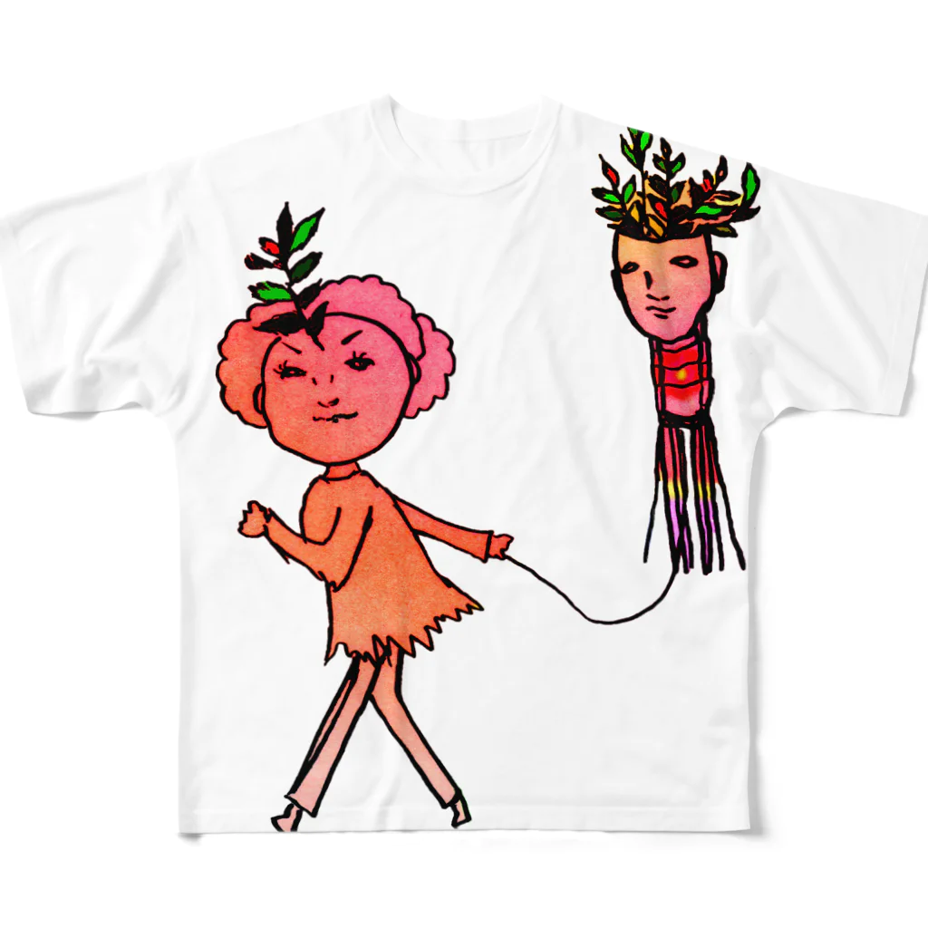 ミドリスのタコアゲ少女、虹の空 All-Over Print T-Shirt