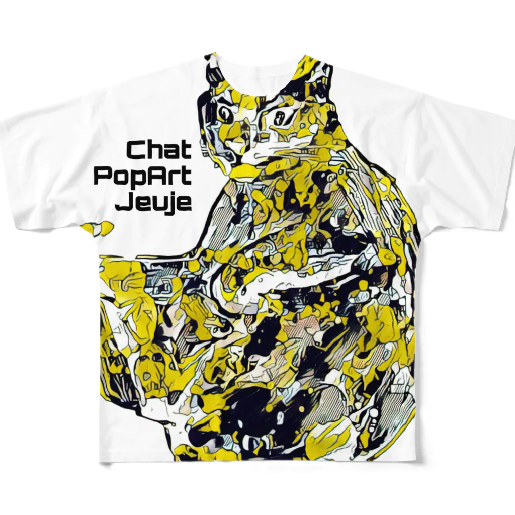 Incomplete-de-la-LuneのChat PopArt Jeuje All-Over Print T-Shirt