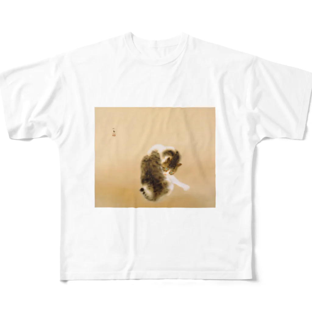 ぐみ。の竹内栖鳳(作)猫 All-Over Print T-Shirt