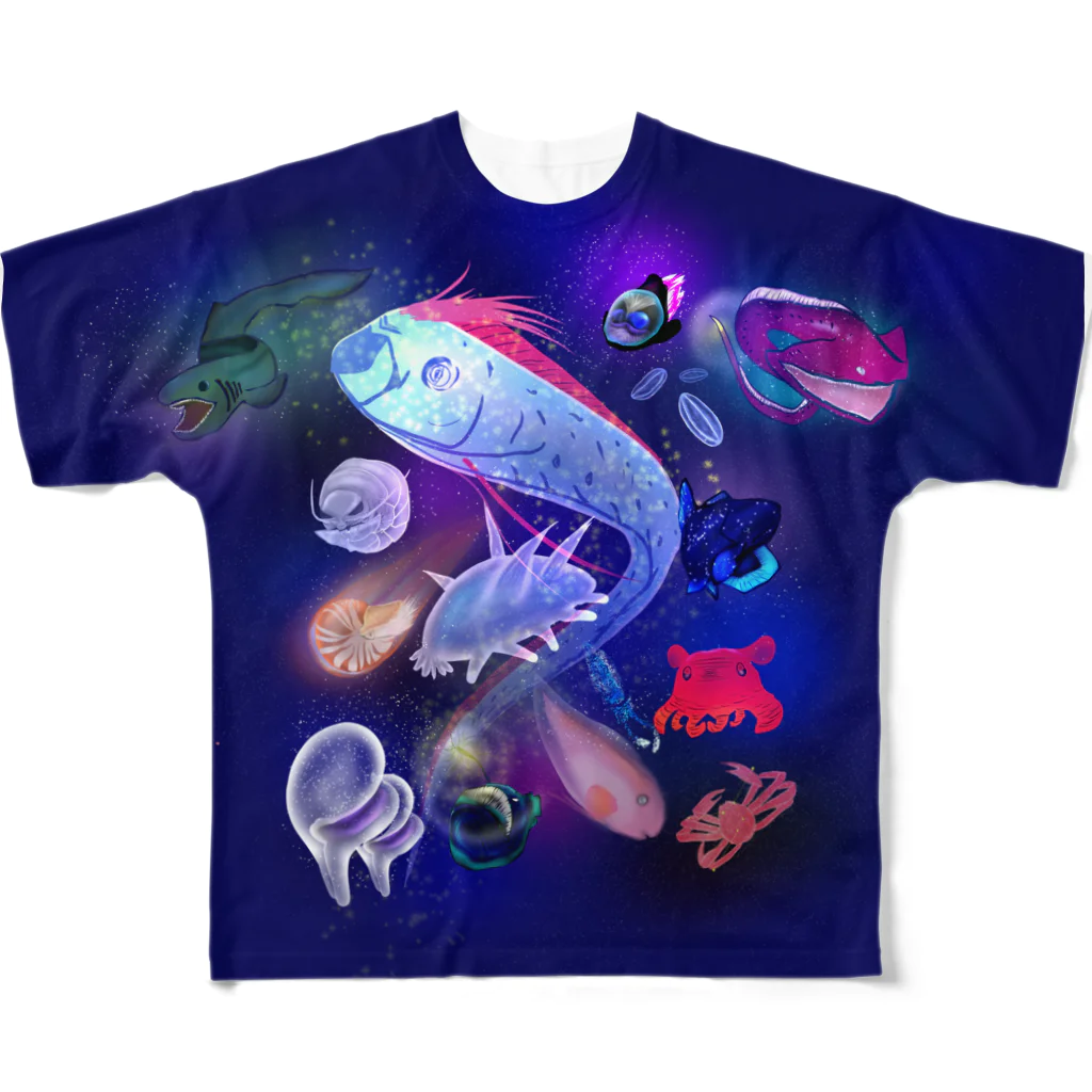 Michael Aquariumの宇宙×深海魚【Deep Universe】 フルグラフィックTシャツ