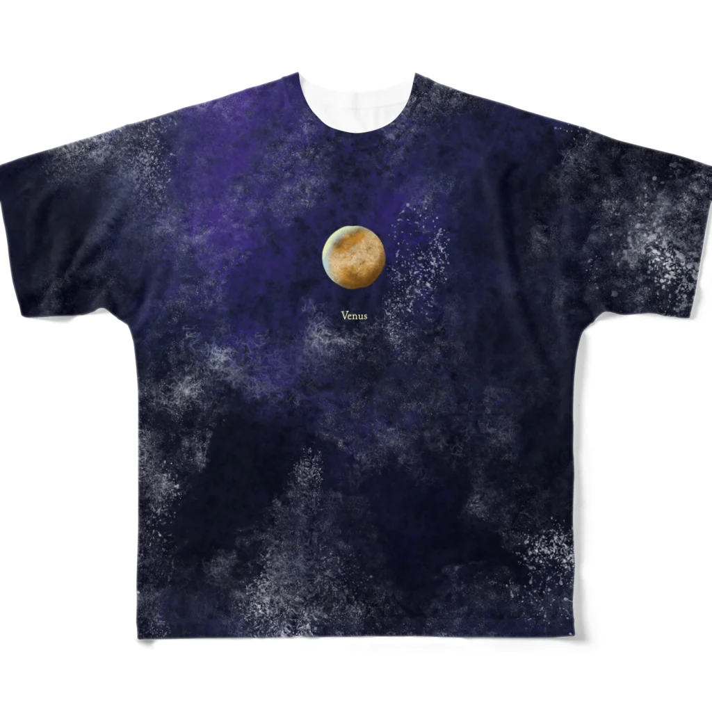 寝不足うさぎの金星-Venus- フルグラフィックTシャツ