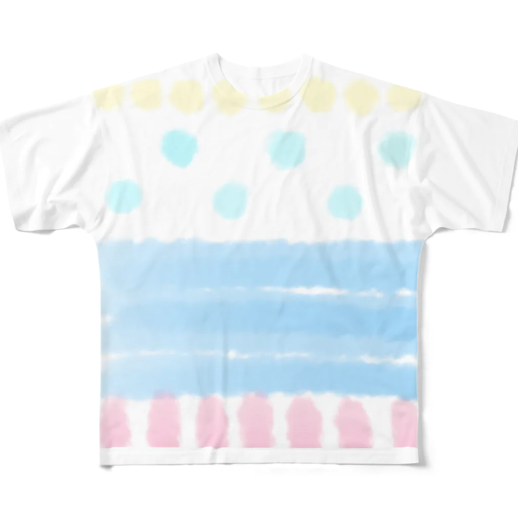 kanacci.iの夏の海 フルグラフィックTシャツ