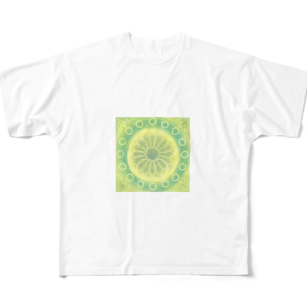 my pastel（いしはら　まさこ）の陽だまりの曼荼羅アートグッズ。 All-Over Print T-Shirt