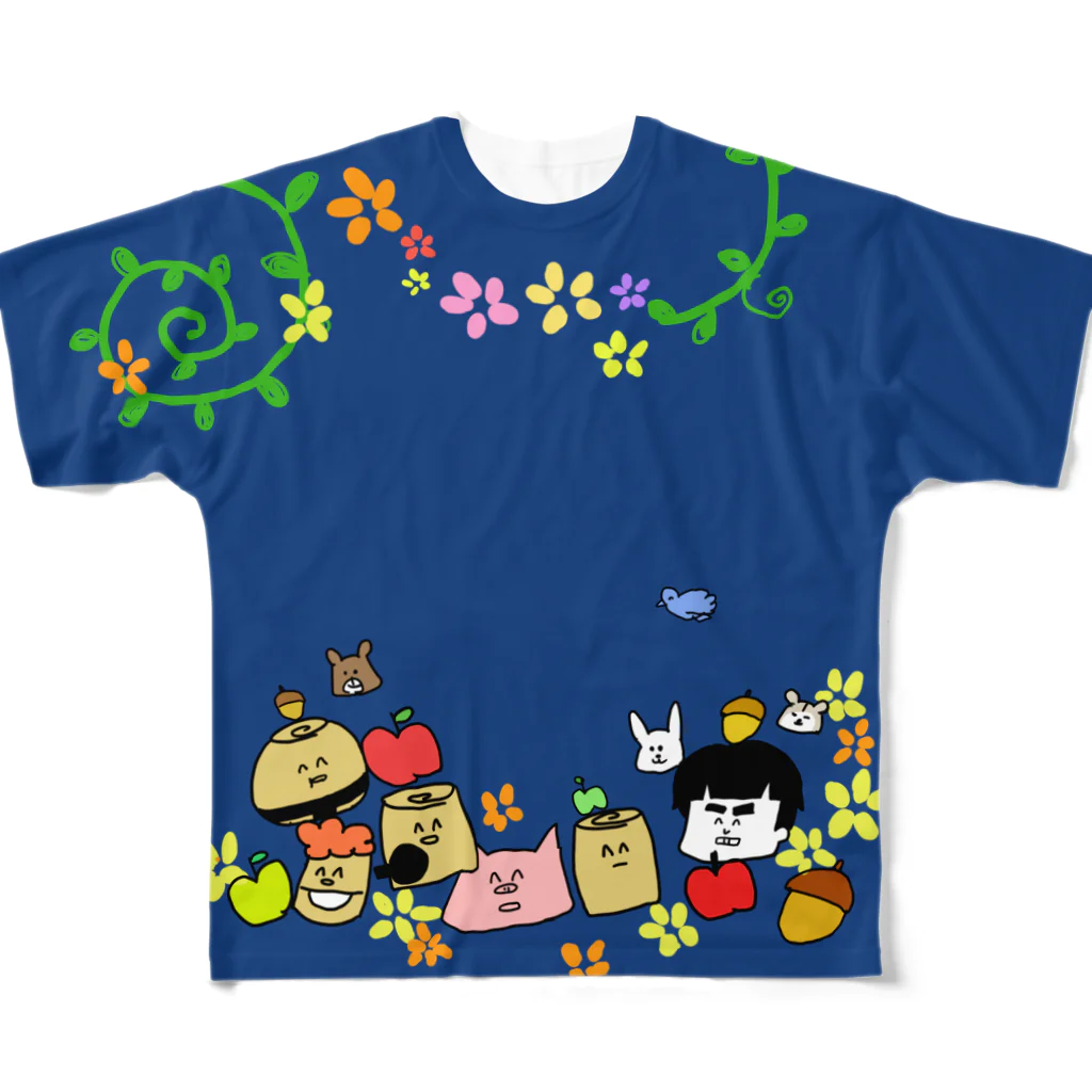 ぱくぱくショップのメルヘンてぃんごのもり All-Over Print T-Shirt