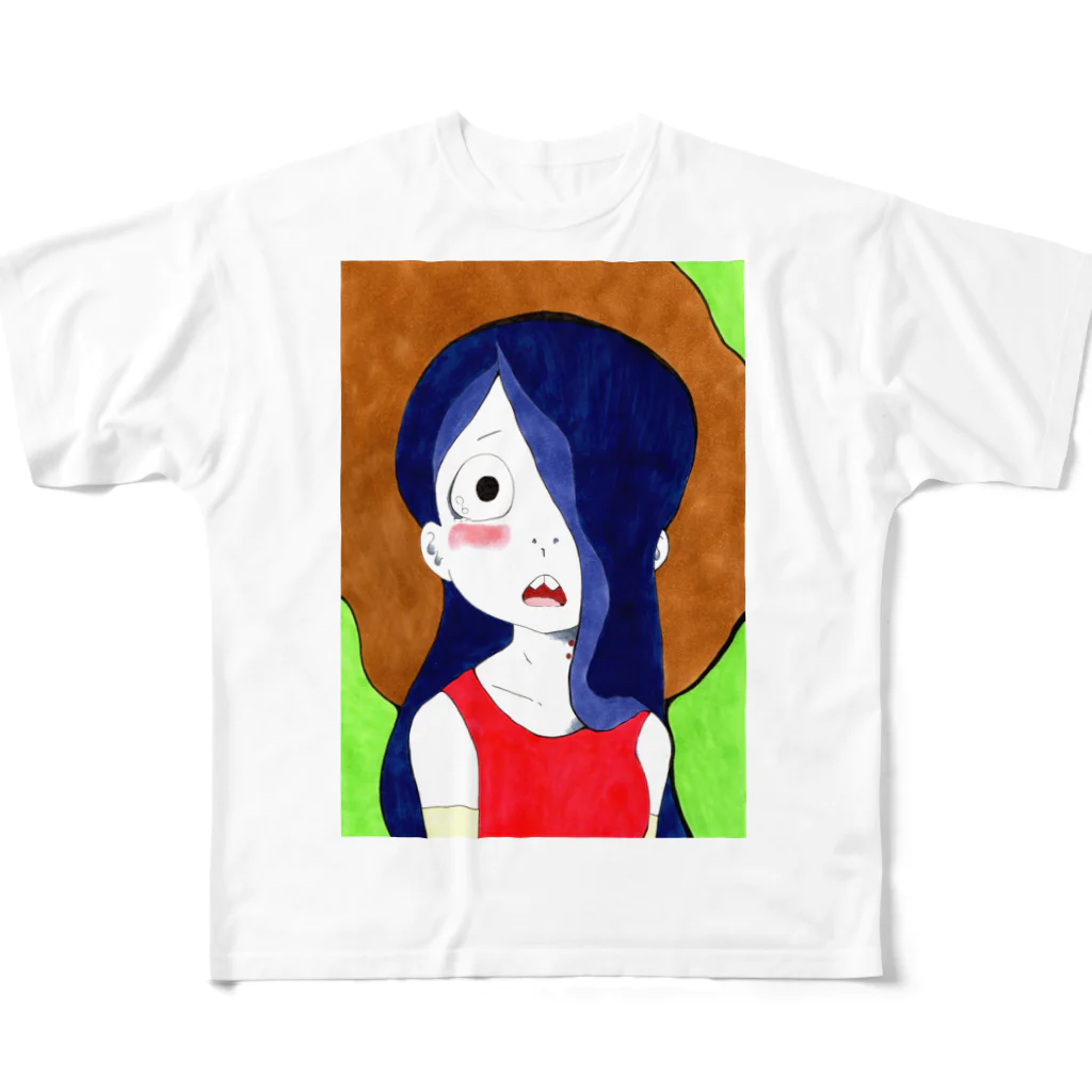 ぺろぺろ大魔人の女の子作品001  全面 All-Over Print T-Shirt