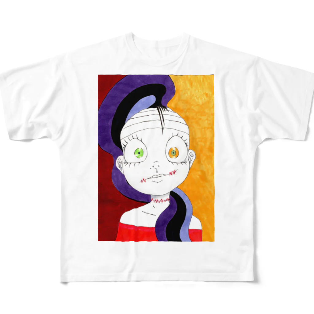 ぺろぺろ大魔人の女の子作品003　全面 フルグラフィックTシャツ