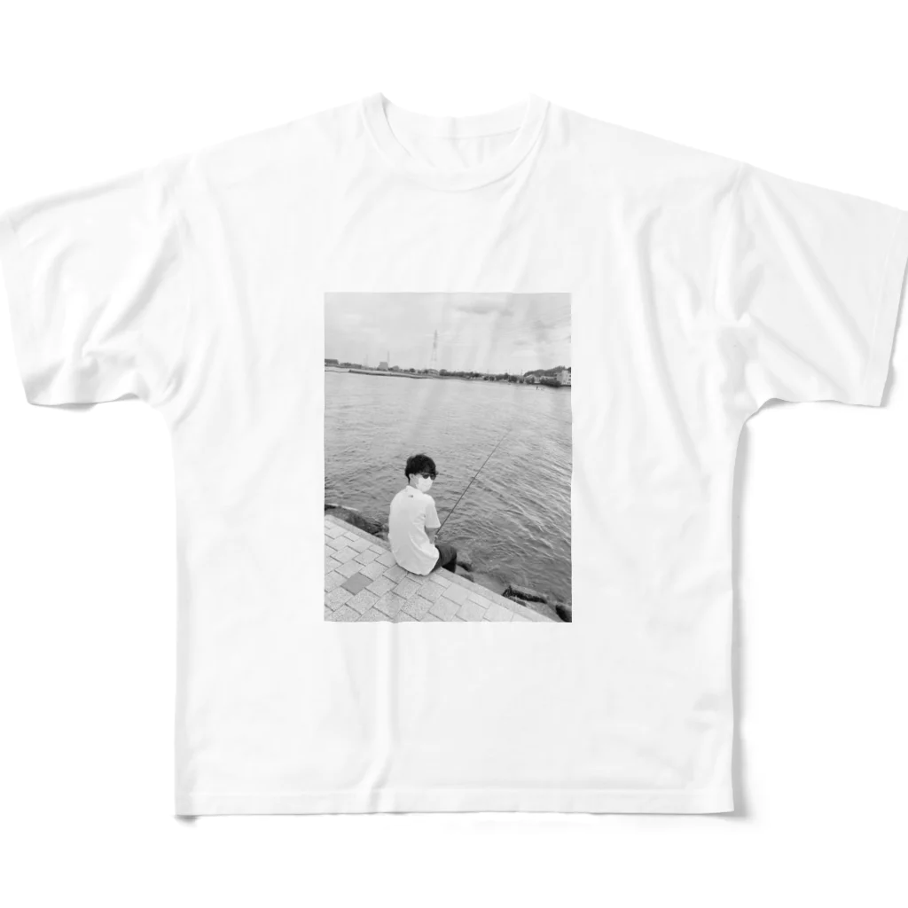 ｺﾝﾄﾞ-のつれないコンドー（モノクロVer.) フルグラフィックTシャツ