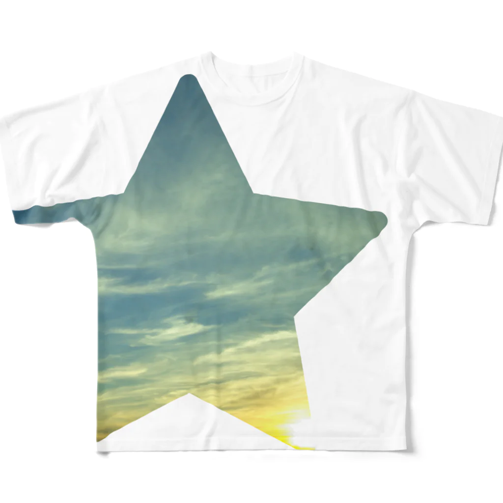 WINDOWの朝の星空 フルグラフィックTシャツ