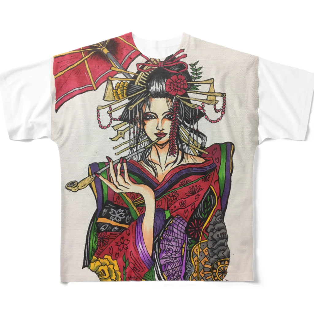 noirdejaisの花魁シリーズ第一段 All-Over Print T-Shirt