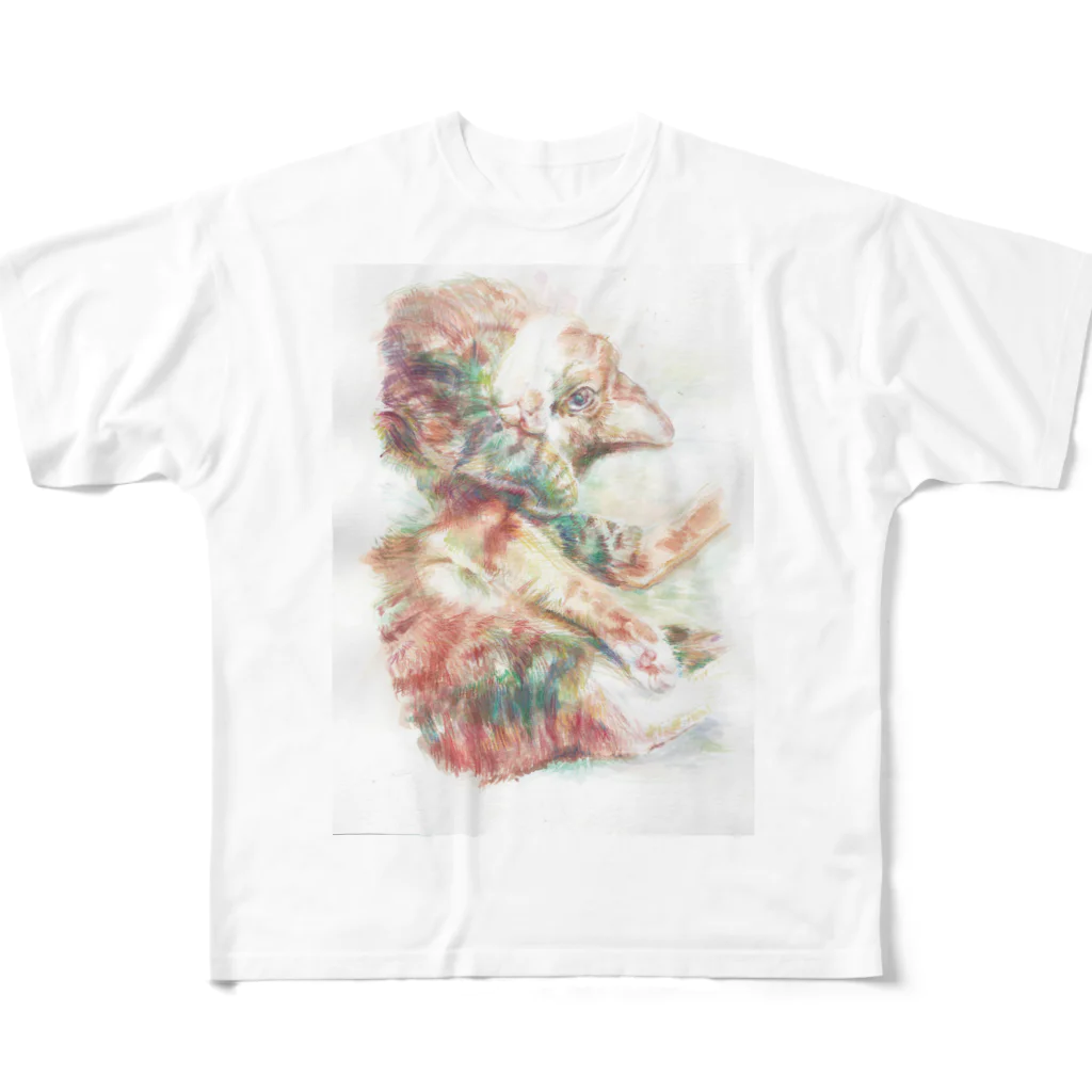 油菜の眠たいねこ All-Over Print T-Shirt