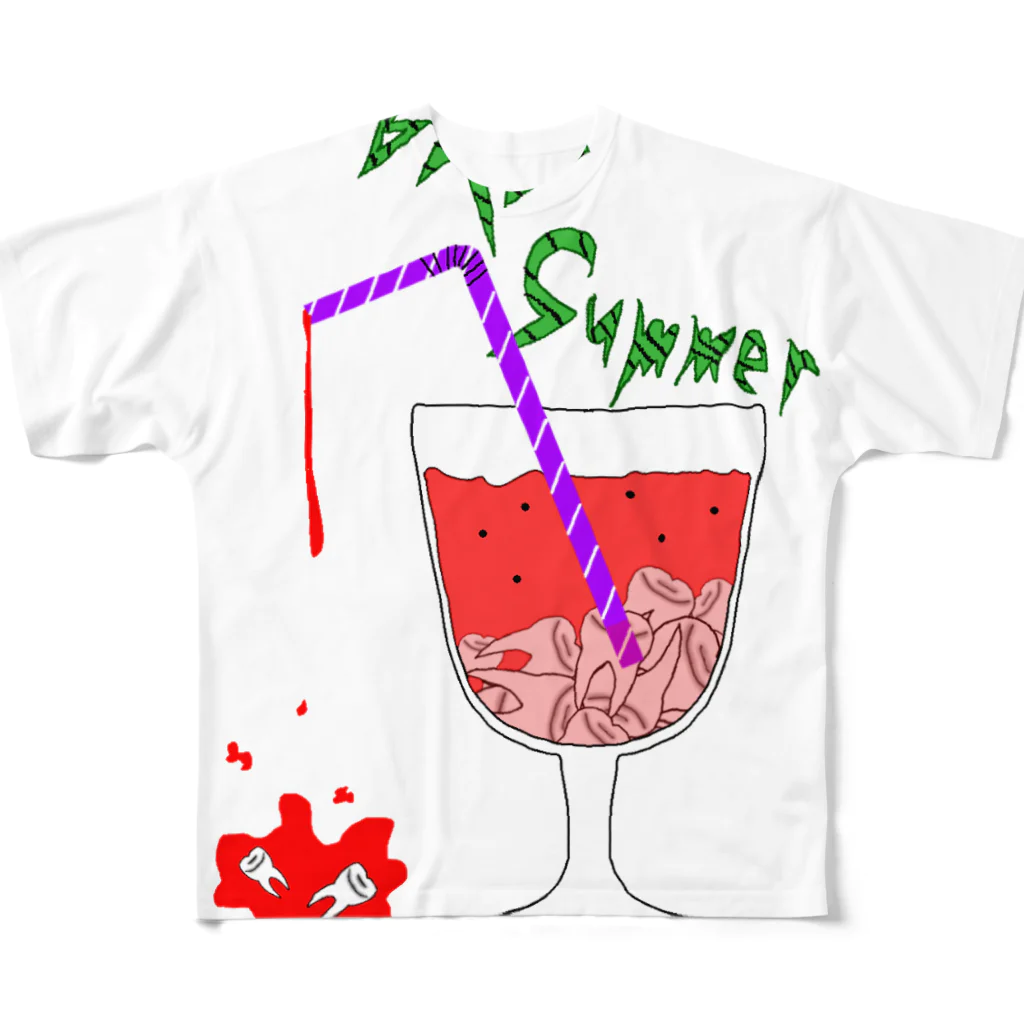 meMEmeのカニバリズム・スイカジュース All-Over Print T-Shirt