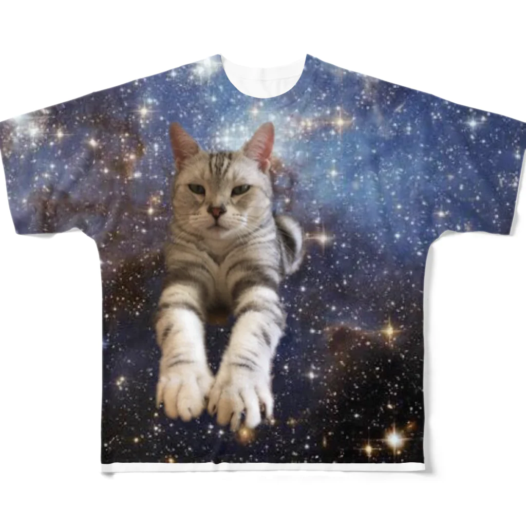 ねこちゃんのごえぴょんうちゅう All-Over Print T-Shirt