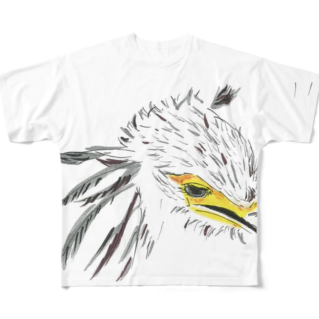 上手に出来たの綺麗に描けた鳥 フルグラフィックTシャツ