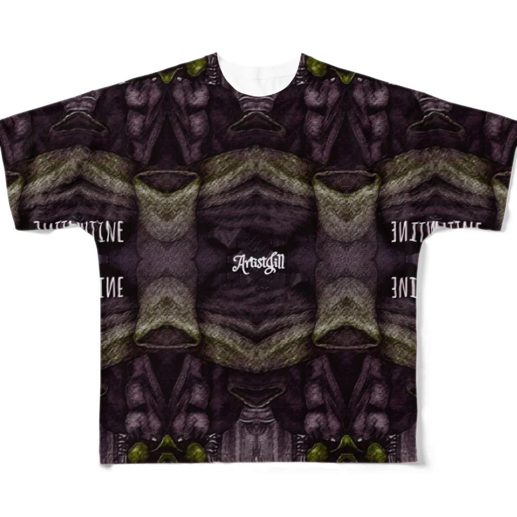 【ホラー専門店】ジルショップのゴシックルーム(紫) フルグラフィックTシャツ