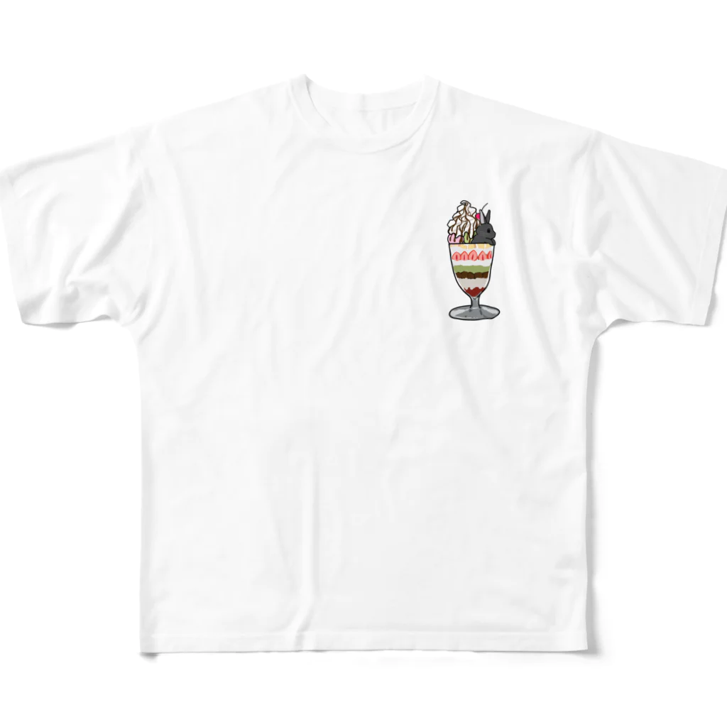 ごてんの部屋のうさぎパフェ All-Over Print T-Shirt