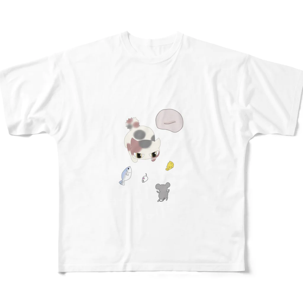 enisi-galleryの一触即発にゃんこ フルグラフィックTシャツ