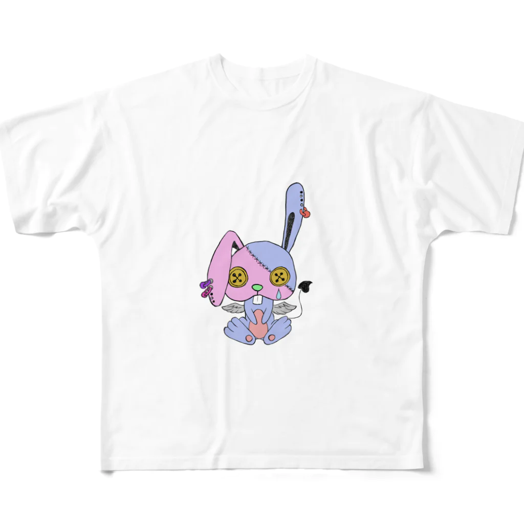 うずらのZombie rabbit  フルグラフィックTシャツ