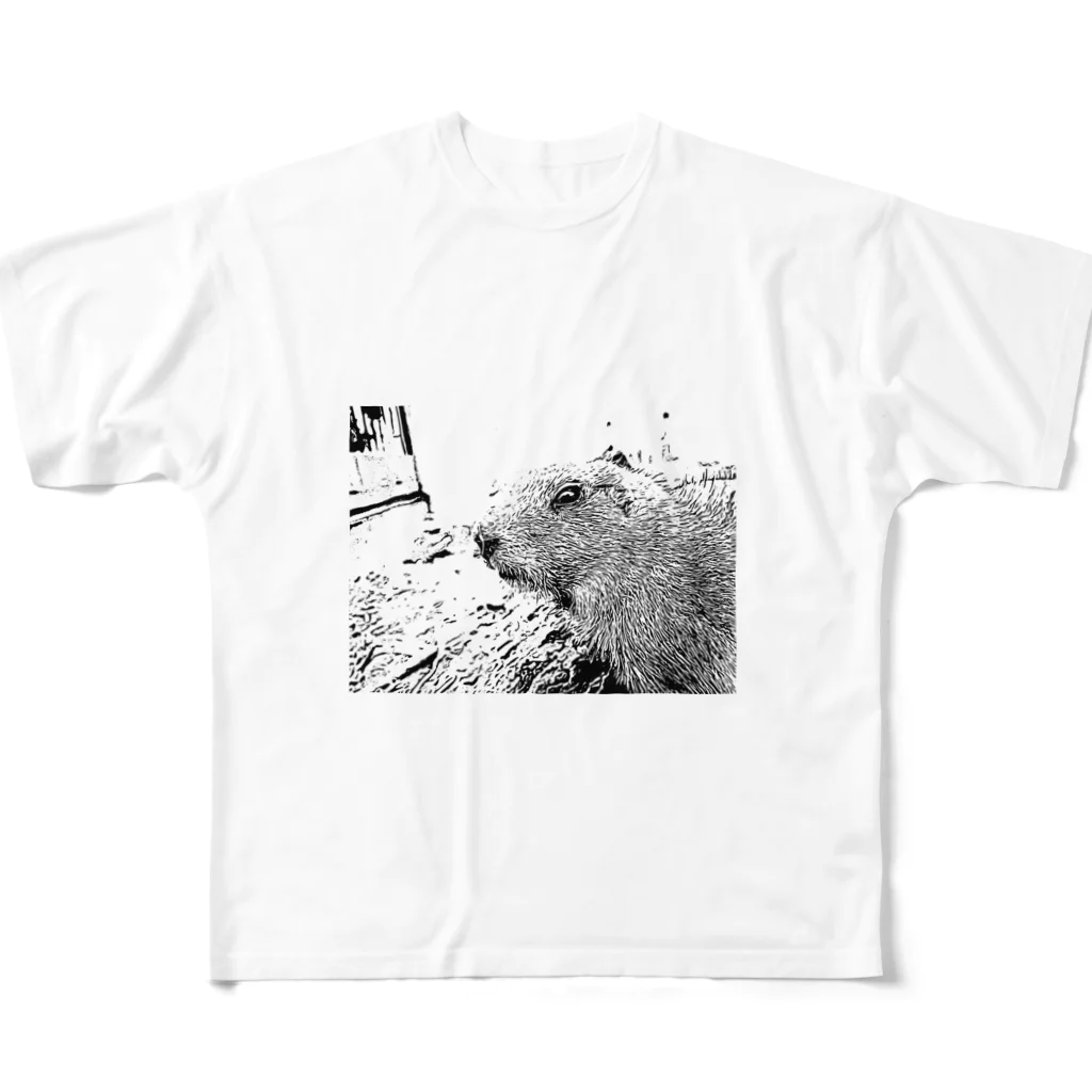 プレーリーラビットの動物園のプレーリードッグちゃん フルグラフィックTシャツ