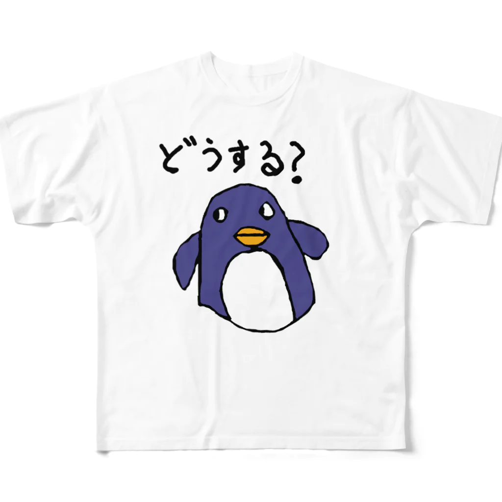 KachaのPenguin フルグラフィックTシャツ