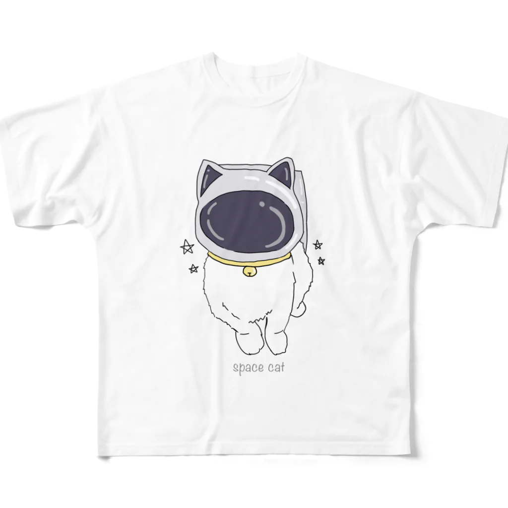 amemugi（あめむぎ）の宇宙ねこ。 All-Over Print T-Shirt