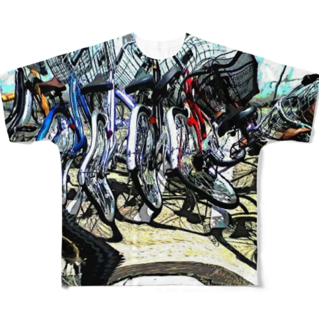 日々好日屋2号店の自転車ドミノ All-Over Print T-Shirt