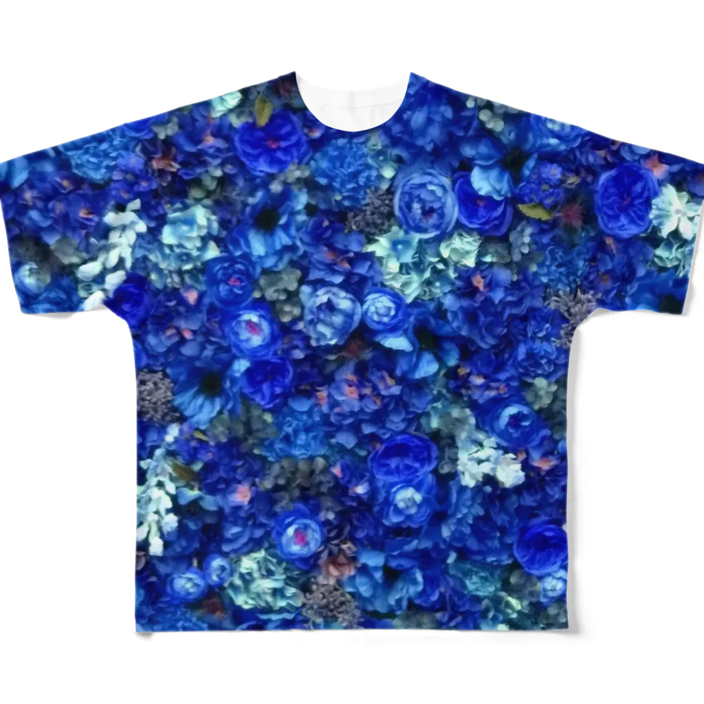 WINDOWの青はなはな All-Over Print T-Shirt