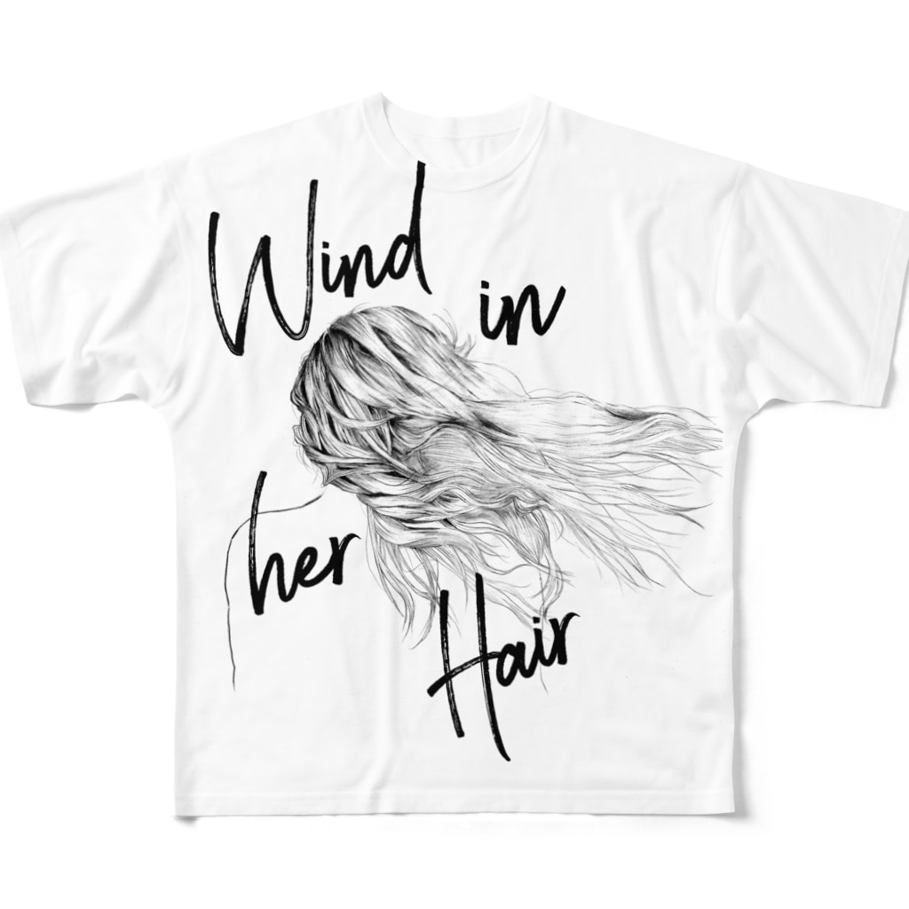 ゆたぽんのWIND IN HER HAIR All-Over Print T-Shirt