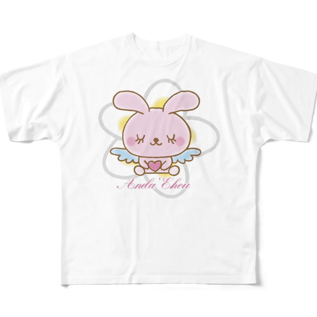 Anela’Eheuの天使のうさぎハピバニちゃん All-Over Print T-Shirt