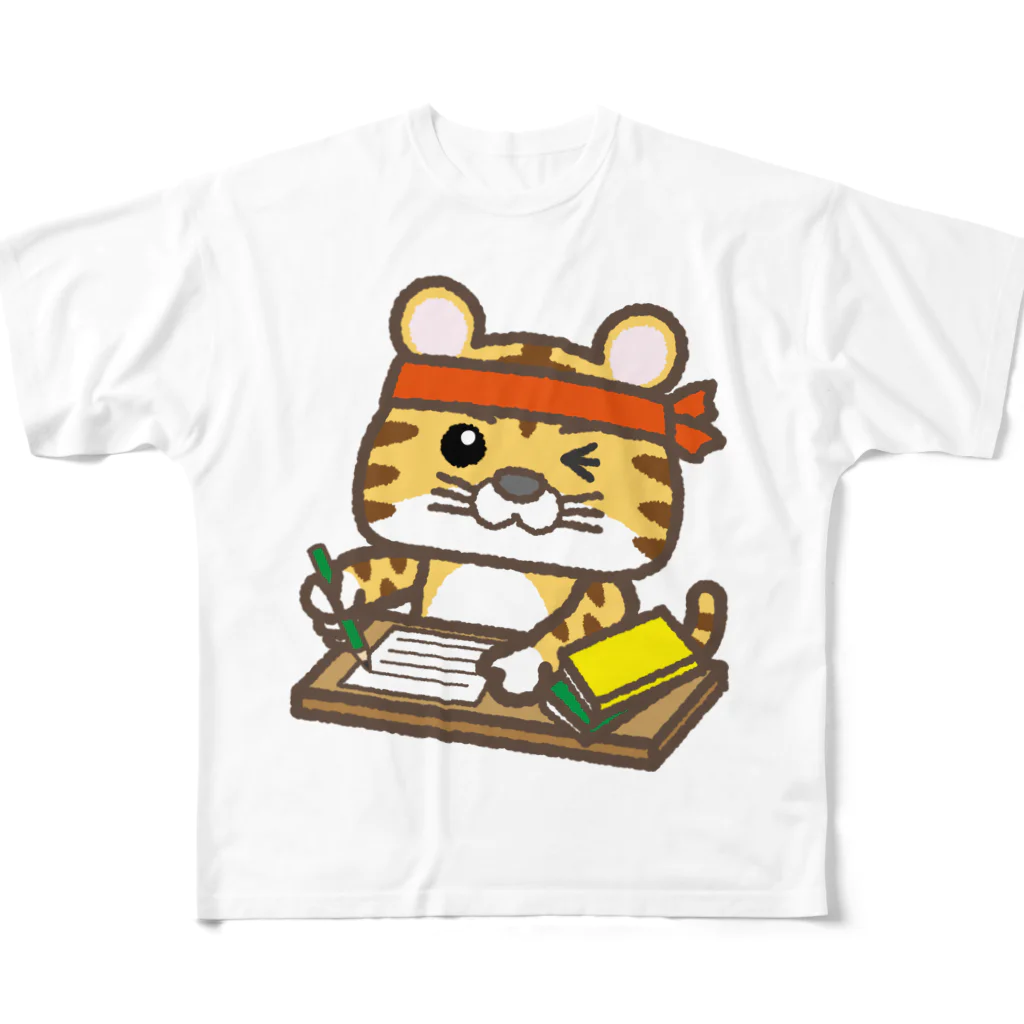 uta9maショップの勉強・仕事をする寅さん フルグラフィックTシャツ