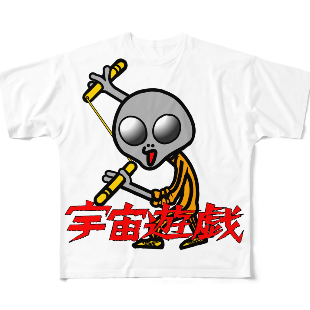 オリジナルデザインTシャツ　SMOKIN'の宇宙遊戯　ヌンチャクポーズ フルグラフィックTシャツ