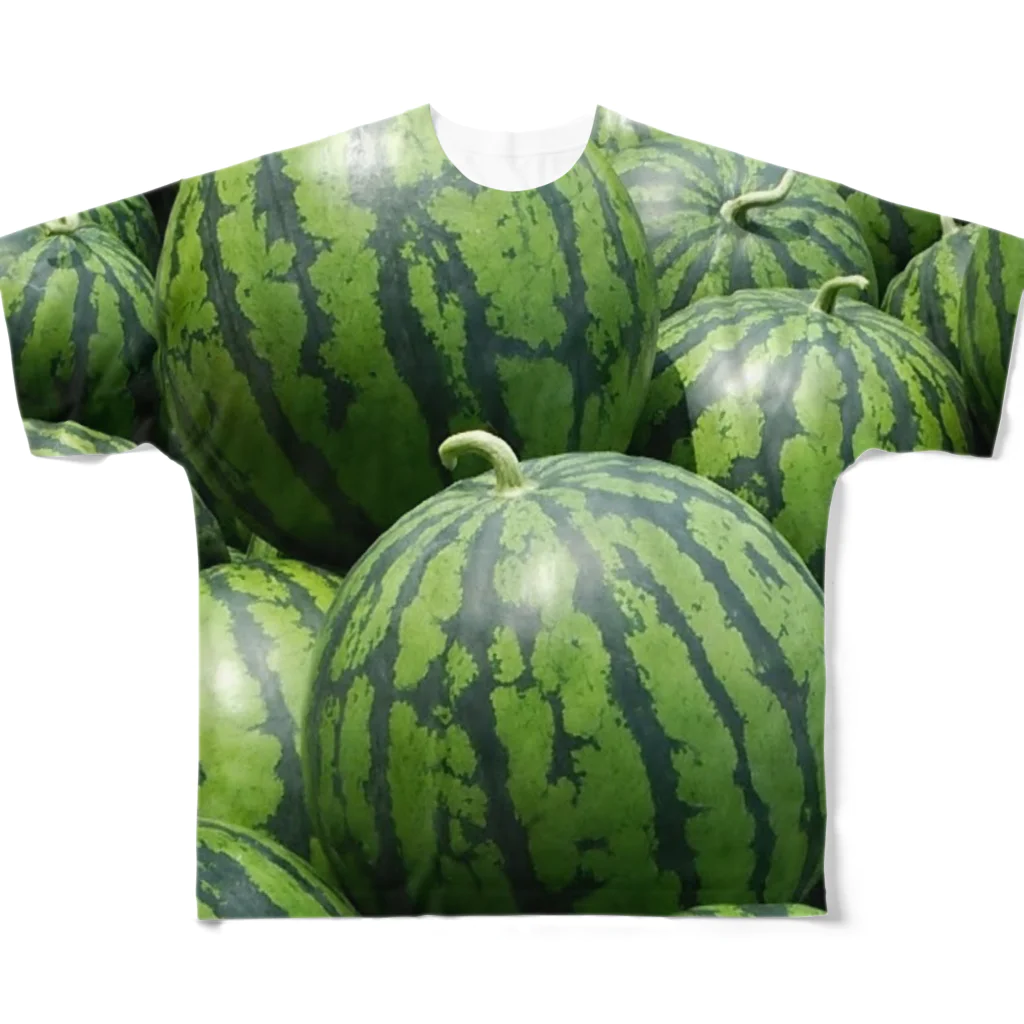 くまくま農園のすいかゴロゴロ All-Over Print T-Shirt