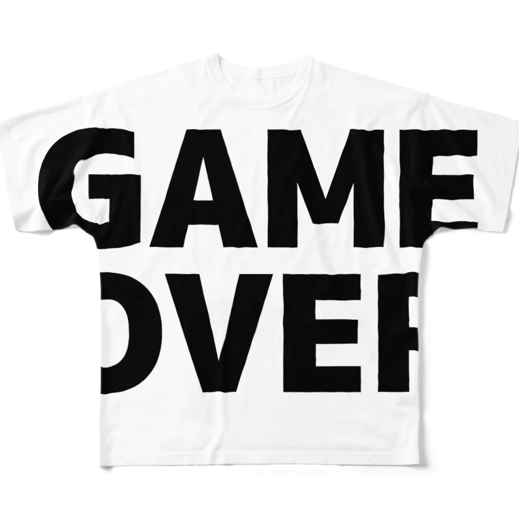 TOKYO LOGOSHOP 東京ロゴショップのGAMEOVER-ゲームオーバー- All-Over Print T-Shirt