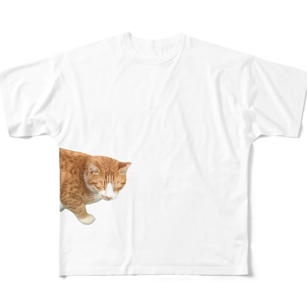 高橋のひょっこり猫 フルグラフィックTシャツ