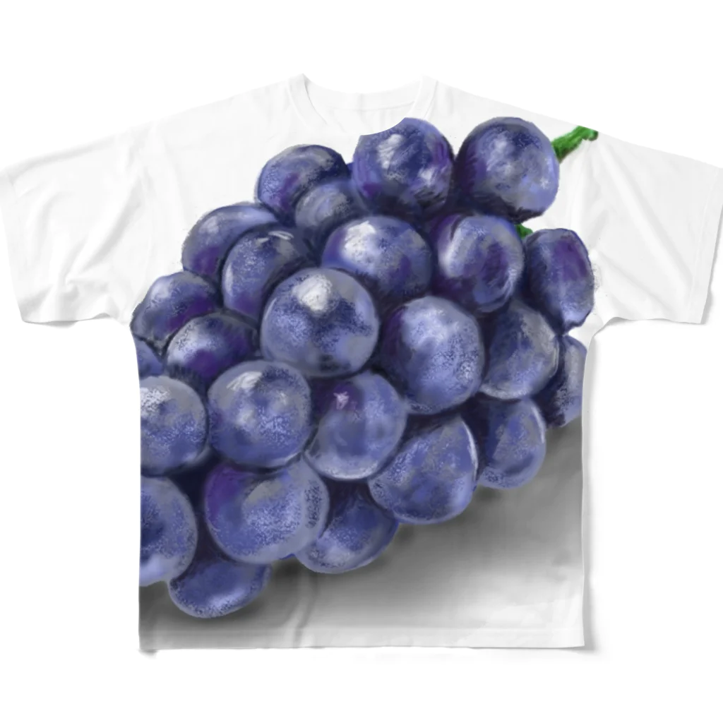 ブドウのリアルブドウ フルグラフィックTシャツ