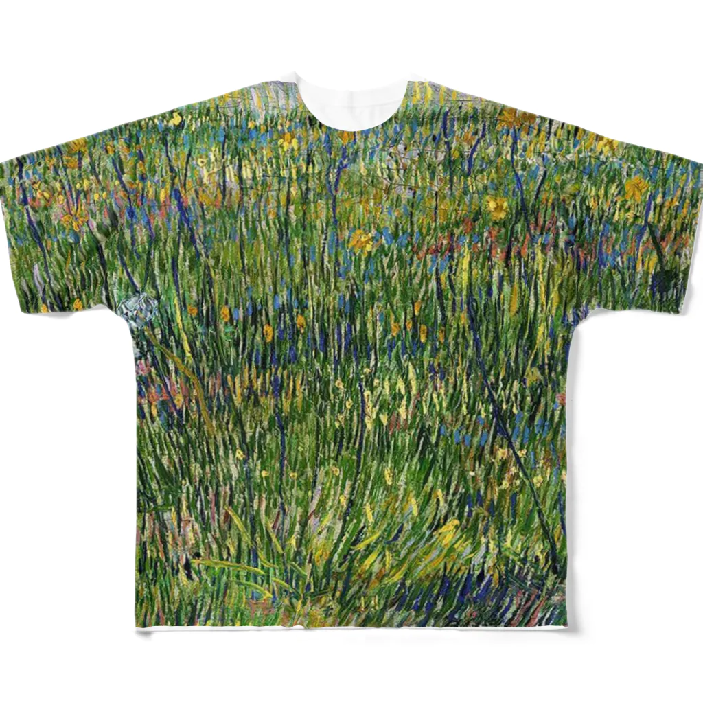 Art Baseのフィンセント・ファン・ゴッホ　《草地》 フルグラフィックTシャツ