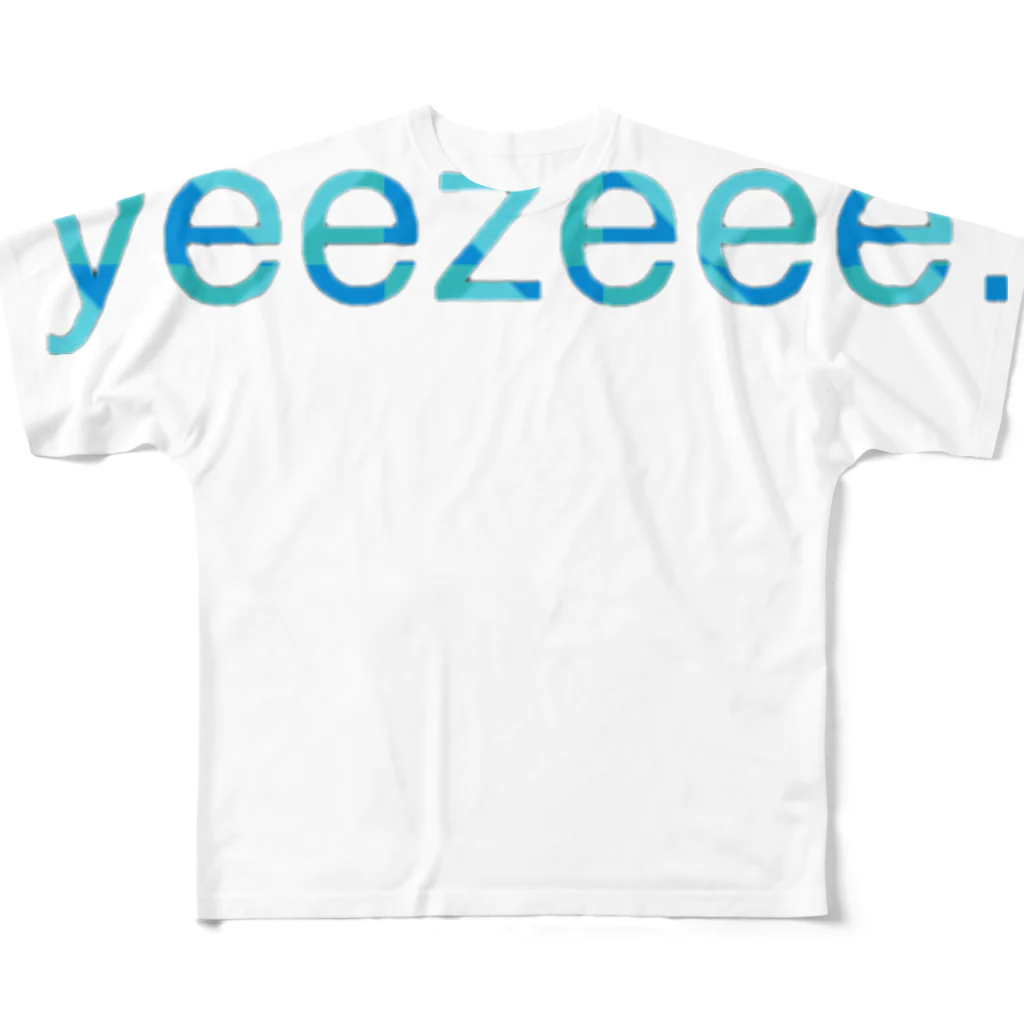 yeezee.shopの yeezeeeロゴ×青迷彩 フルグラフィックTシャツ