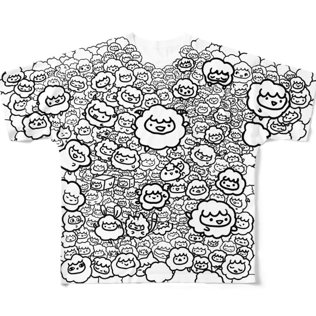 yui@ラインスタンプ発売のヒツジのTシャツ All-Over Print T-Shirt