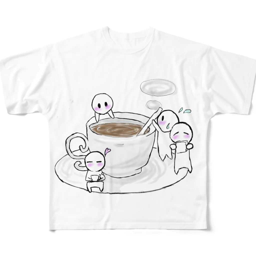 カフェオレのきょうのかふぇおれ ほっと フルグラフィックTシャツ