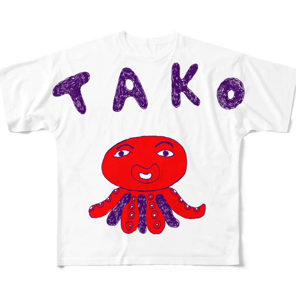 NIKORASU GOのタコ フルグラフィックTシャツ