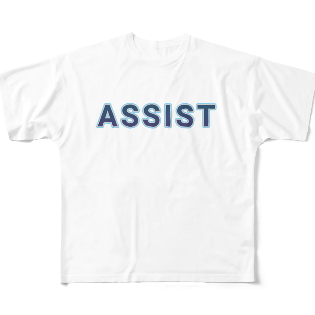 ロゴTシャツのひよこ堂のASSIST アシスト ロゴ Tシャツ  All-Over Print T-Shirt